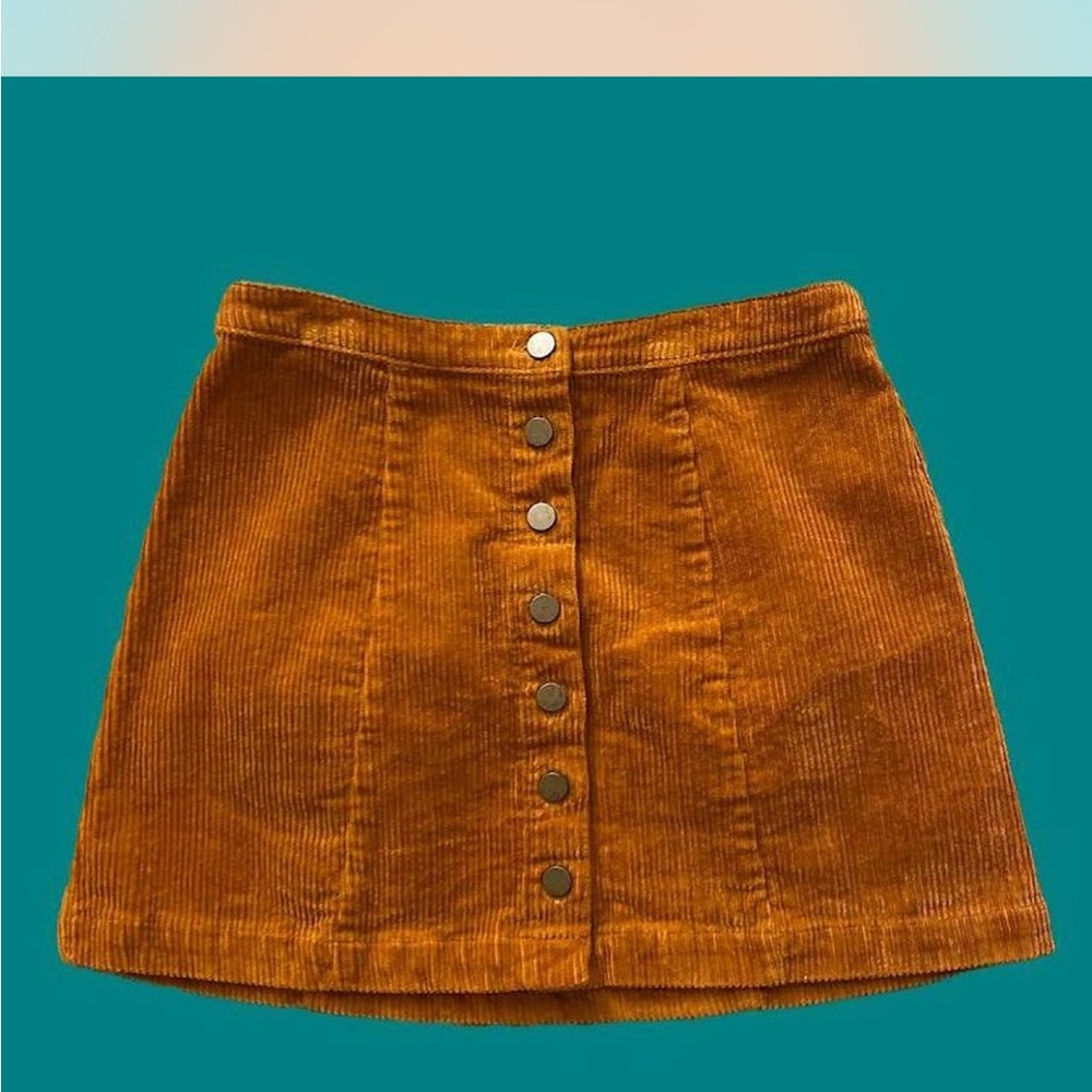 Forever 21 Corduroy Button-Front Skirt - Brown